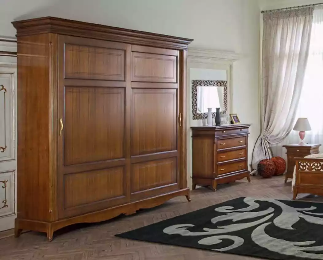 Echtholz Kleiderschrank Holzschrank Schrank Schlafzimmer Möbel Italien