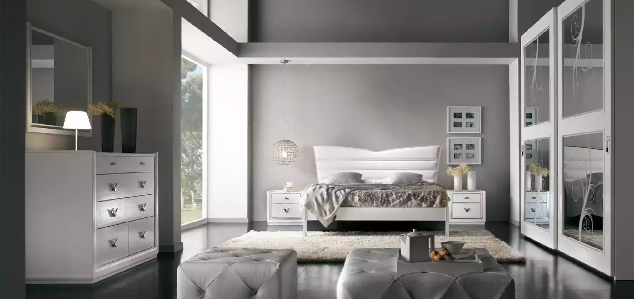 Luxus Schlafzimmer Möbel Bett 2x Nachttische Set Kommode Möbel 6tlg.Neu