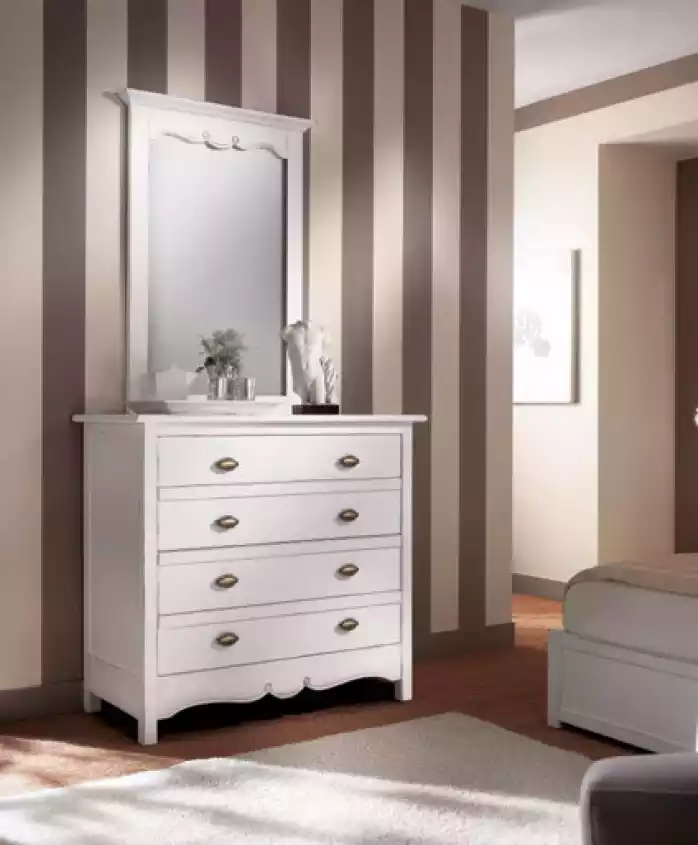 Holz Italienische Möbel 2tlg Set Möbel Stil Luxus Kommode mit Spiegel