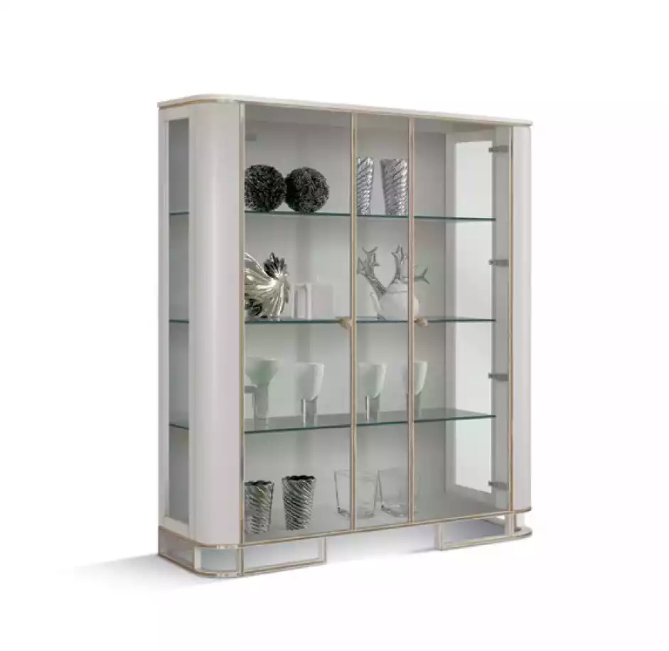 Vitrine Holz Luxus Klassisches Sideboard Design Möbel Italienisch Weiß