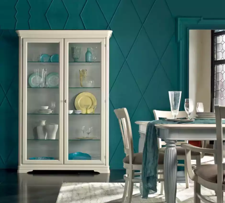 Vitrine Glasschrank Holz Wohnzimmer Vitrinen Italienische Luxus Möbel