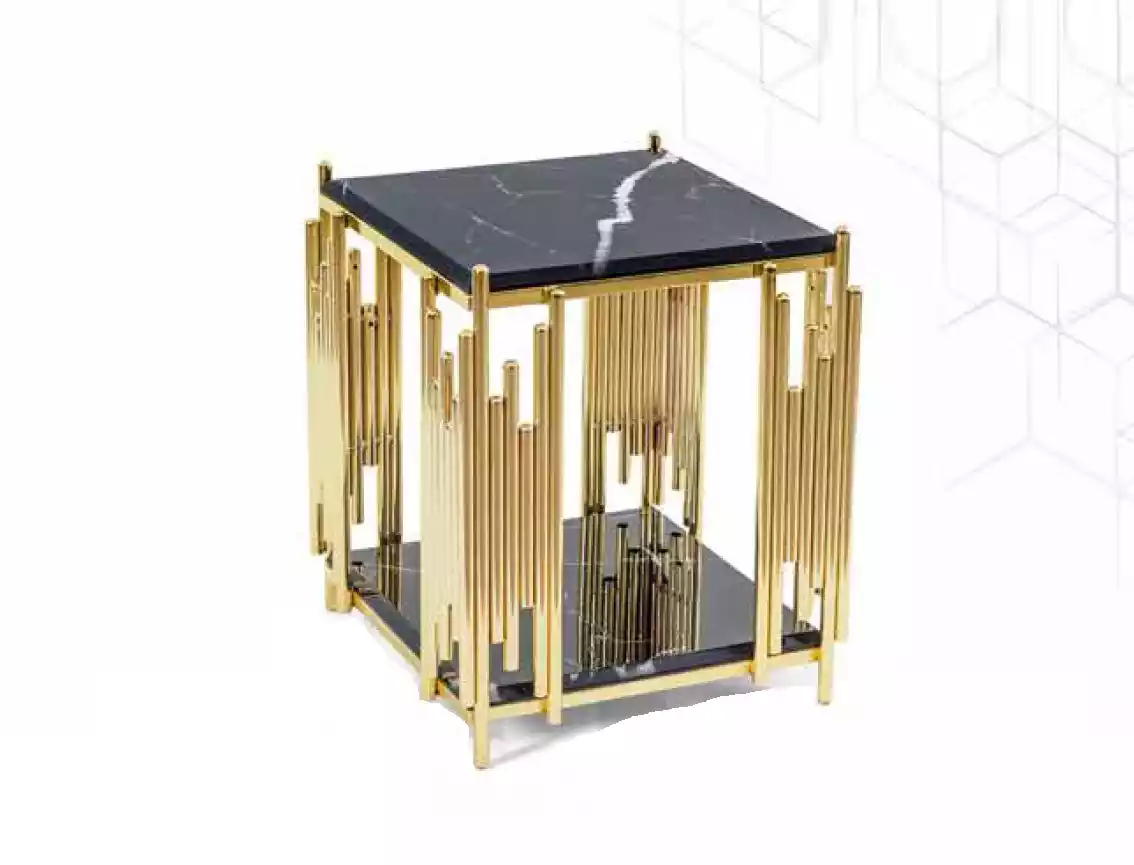 Beistelltisch Wohnzimmer Möbel Material schwarz Edelstahl Design