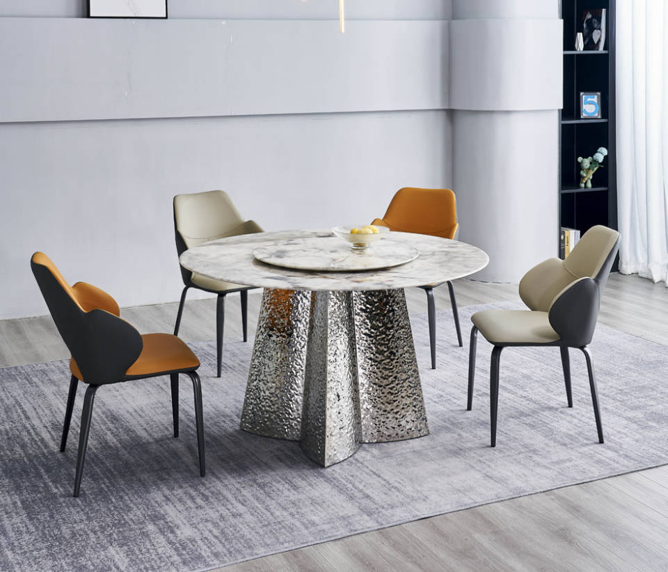 Moderne Essgruppe 6x Stühle Sitzgruppe Luxuriöser Esstisch 7tlg. Set