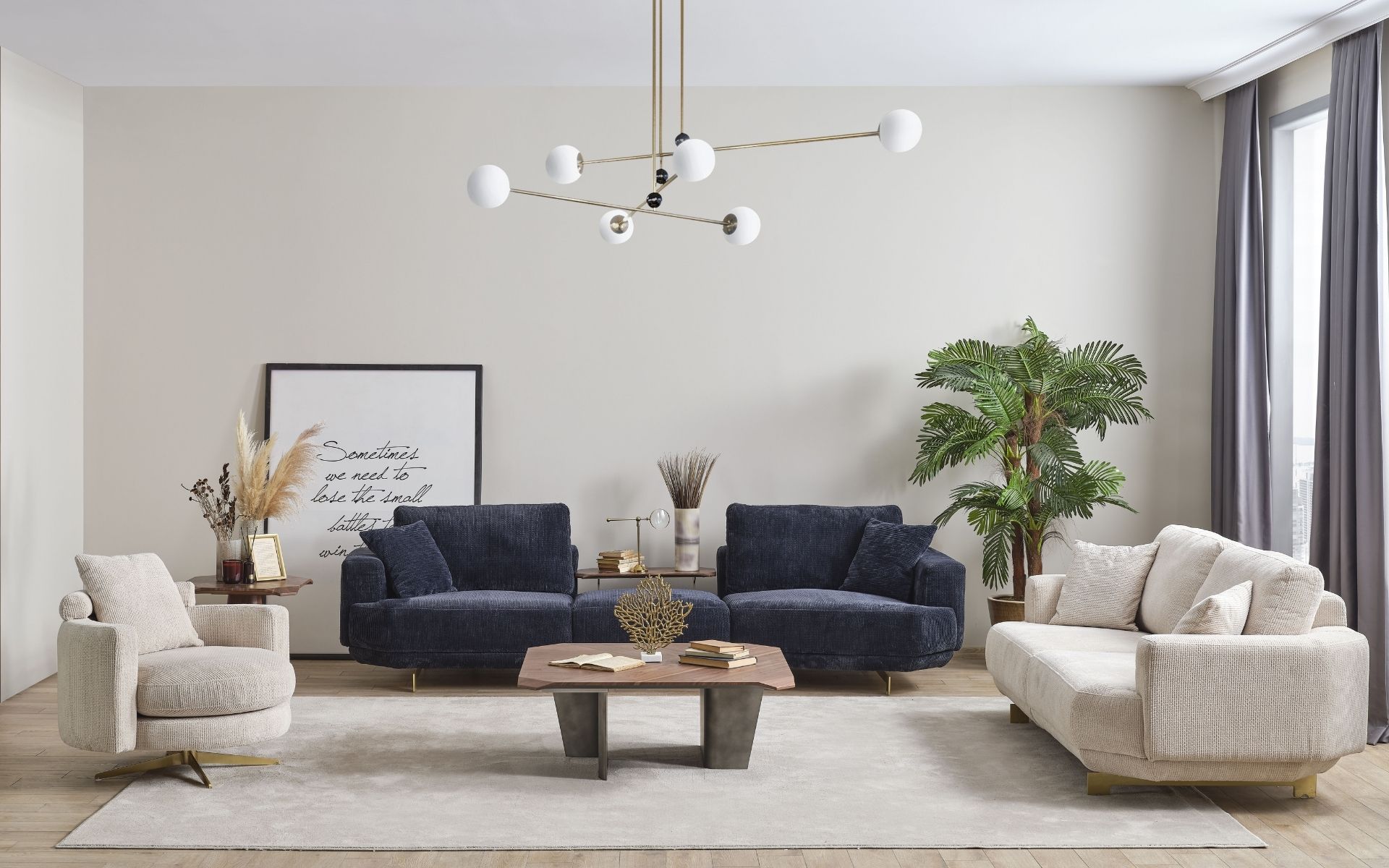 Wohnzimmer Sofa Set 4+3+1 Sitzer Design Couch Möbel Textil Polster