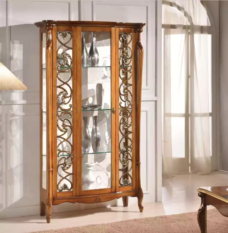 Wohnzimmer Vitrine Schränke Holz Glas Möbel Einrichtung Klassischе