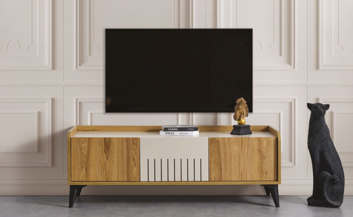 Elegant TV Ständer im Wohnzimmer luxuriös holz Möbel TV Ständer