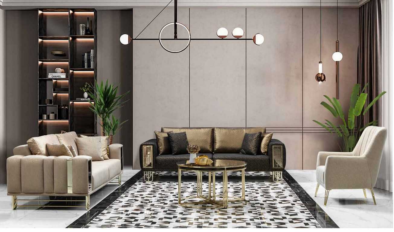 Komplett Set 3 tlg Wohnzimmer Sofagarnitur 3+3+1 Sitzer Sofa Sessel couch