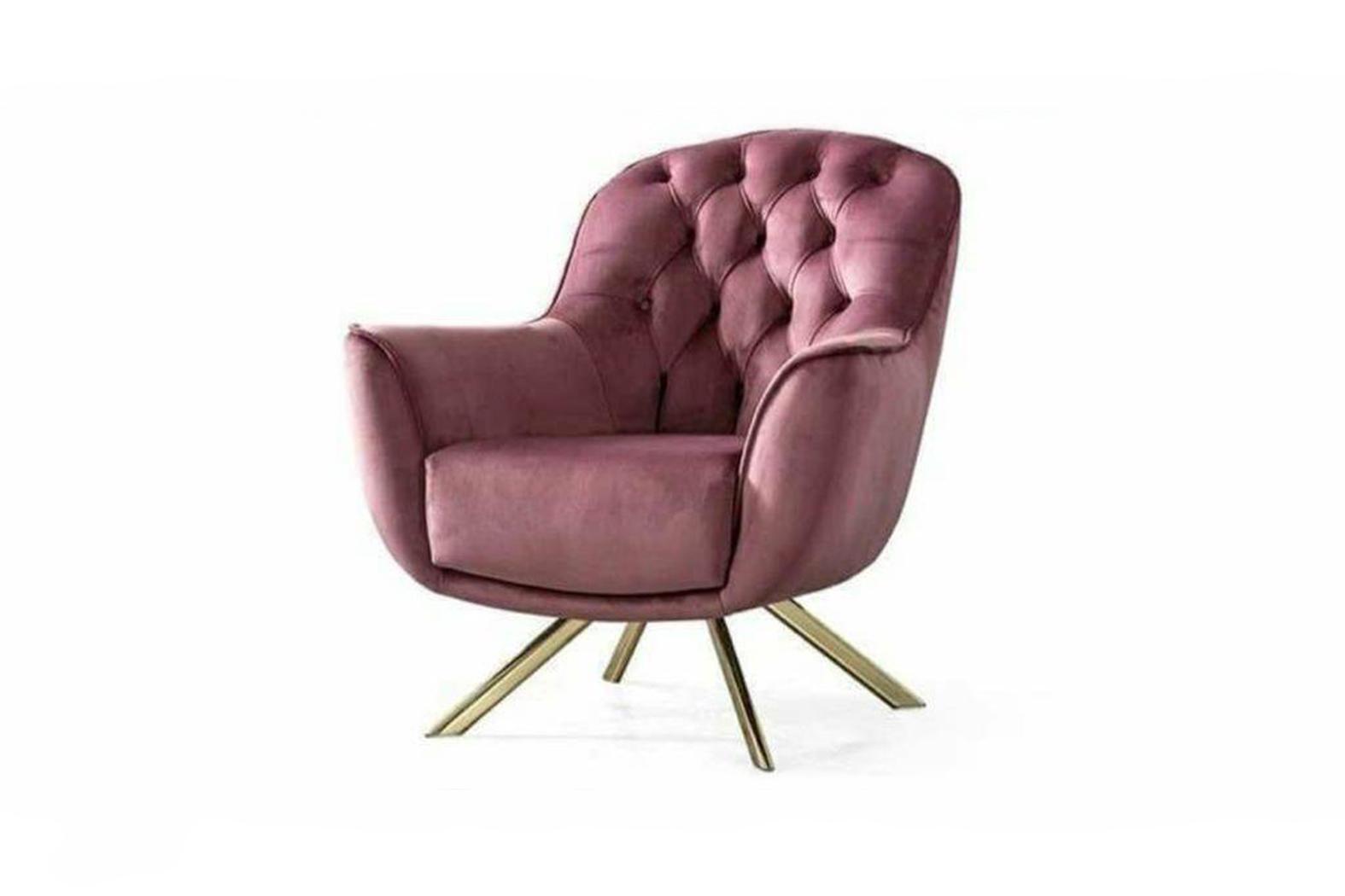 Designer Chesterfield Sessel Exklusiver Polster Wohnzimmer Einsitzer