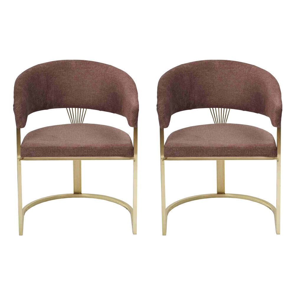 Modernes Esszimmer 2x Stühle Designer Luxus Edelstahl Elemente Textil Neu