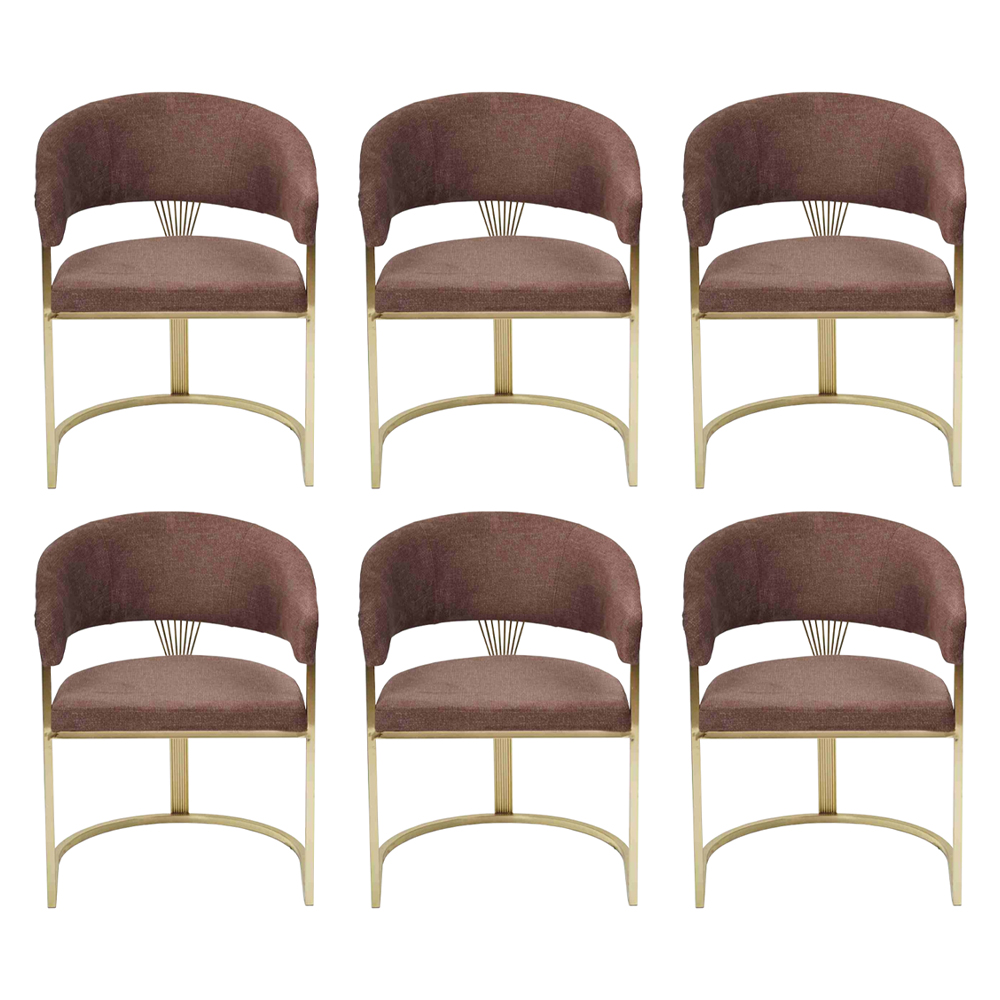 Garnitur Braun Sessel Komplett Design Modernes Set Neu 6x Stühle Stuhl Polster