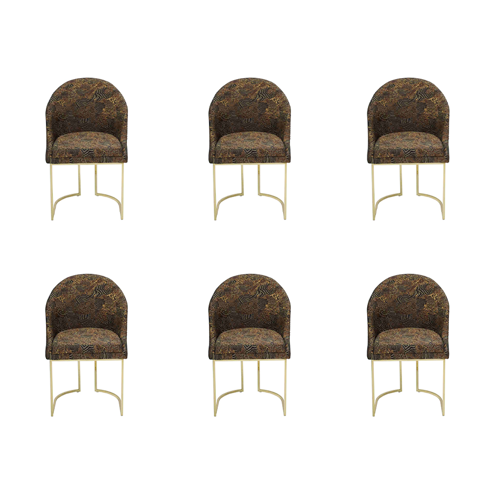 Modern Esszimmer stühle Wohnzimmer luxuriöse Mehrfarbig 6x Stühle Metall neu