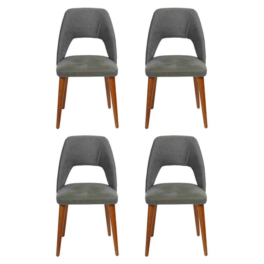 Exklusive Polster 4-er Stuhlset Küchen Möbel Designer Esszimmer Stühle