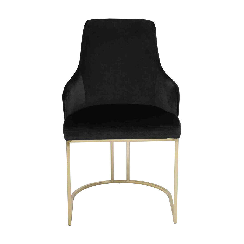 Moderner Schwarzer Textilstuhl Esszimmer Metall Einsitzer Designer Möbel