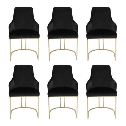 Luxus 6x Stühle Schwarz Esszimmerstuhl Designer Möbel Modern Stühle Neu