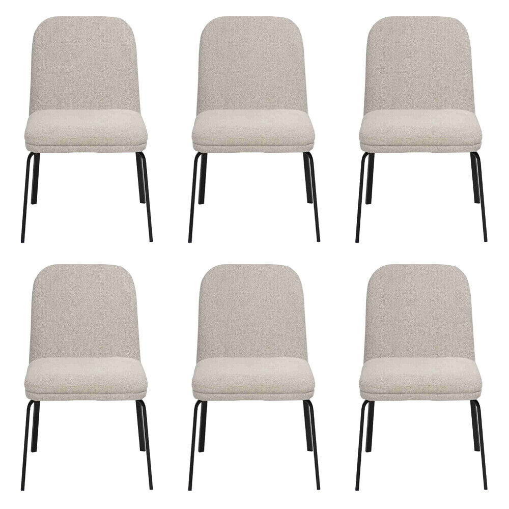 Gruppe Garnitur Stühle 6x Stuhl Set Textil Polster Sitz Edelstahl Esszimmer Neu