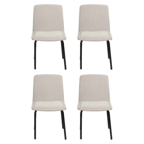 Garnitur Metall Lehn Polster Stühle Esszimmer Textil Set 4x Sessel Stuhl Gruppe