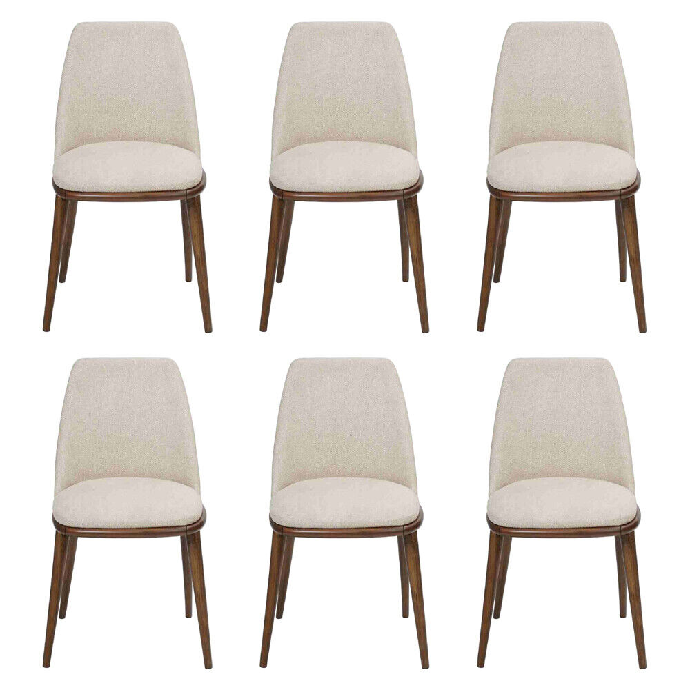 Modern Esszimmer Weiß 6x Stühle Holz Möbel Stühle Luxus Design Einrichtung