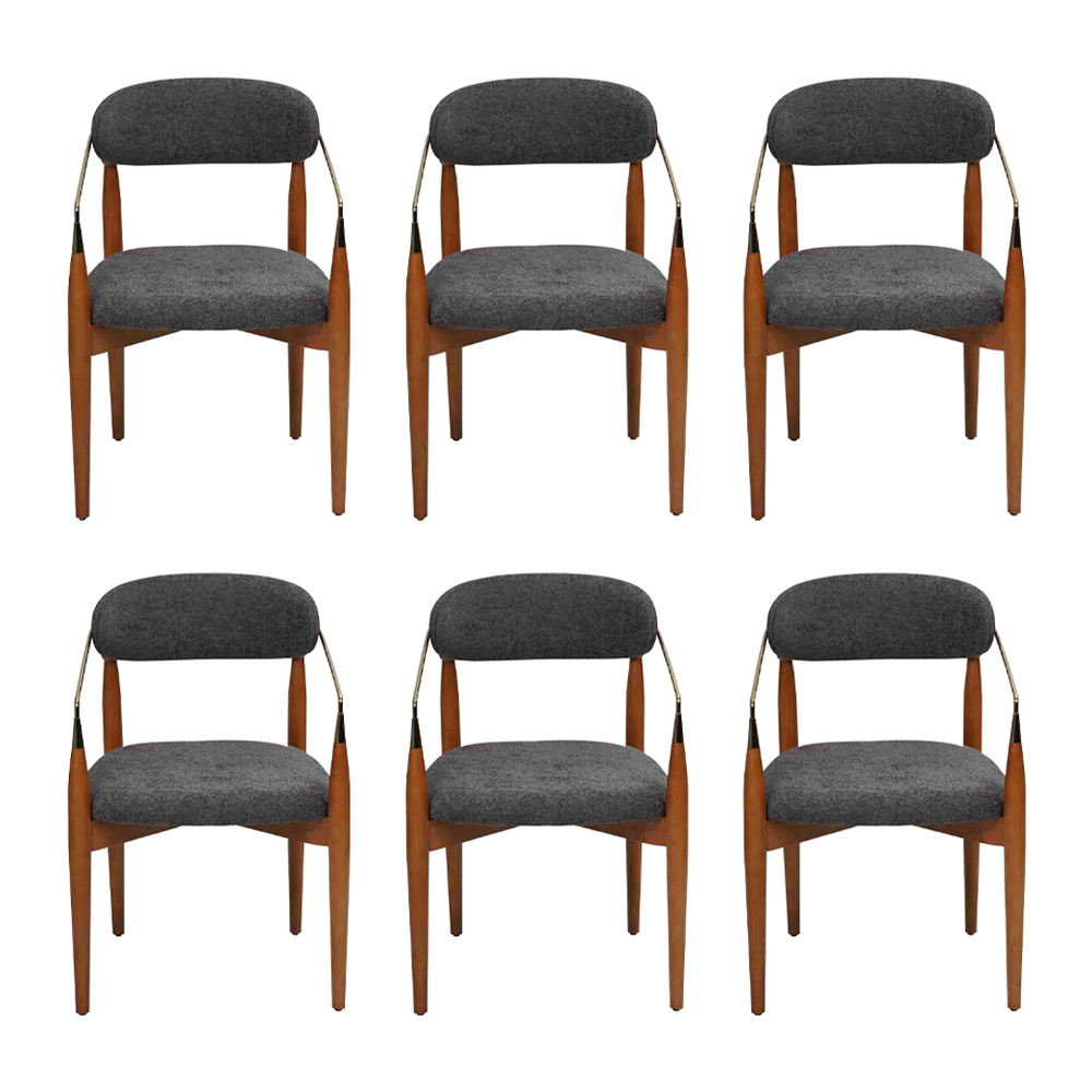 Luxus Esszimmerstuhl 6x Stühle mit Armlehnen Polster Einrichtung Modern Möbel