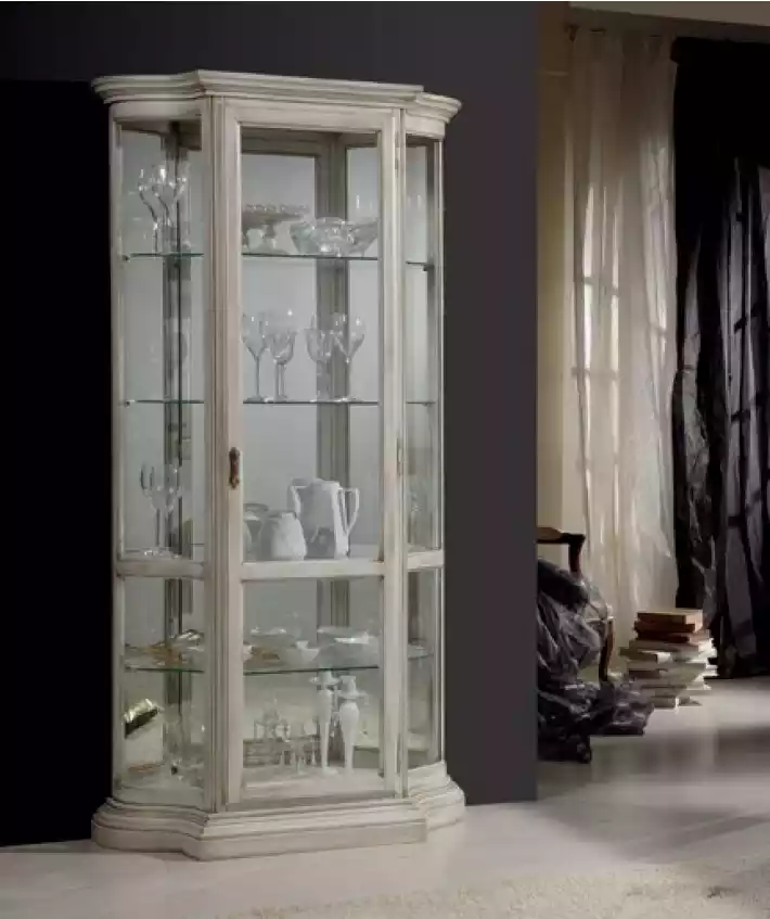 Wohnzimmer Möbel Holz Vitrinen Glas Schrank Echtholz Anrichte Vitrine