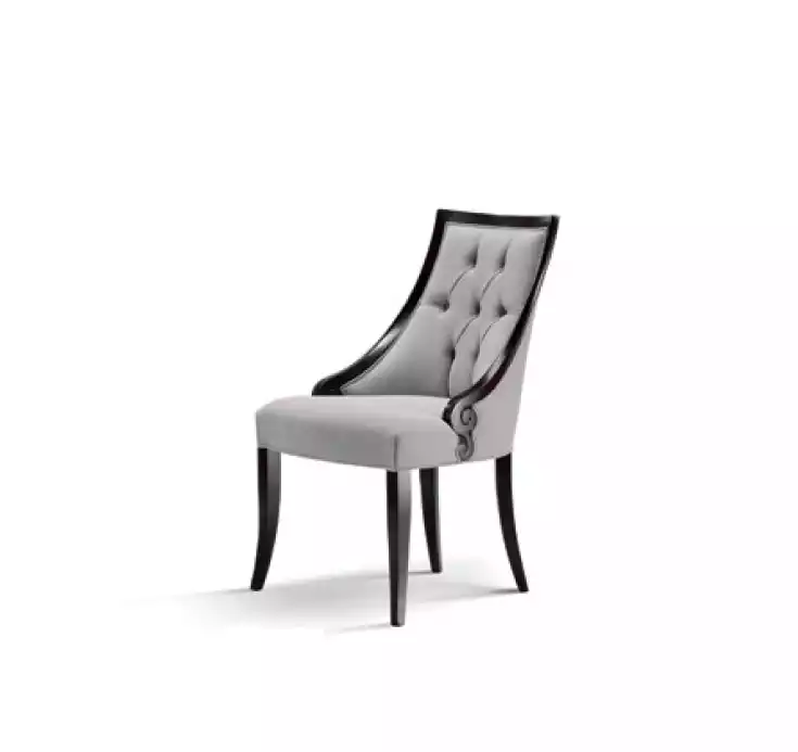 Stuhl Luxus Möbel Wohnzimmer Esszimmer Holz Möbel Grau Lehnstuhl Neu