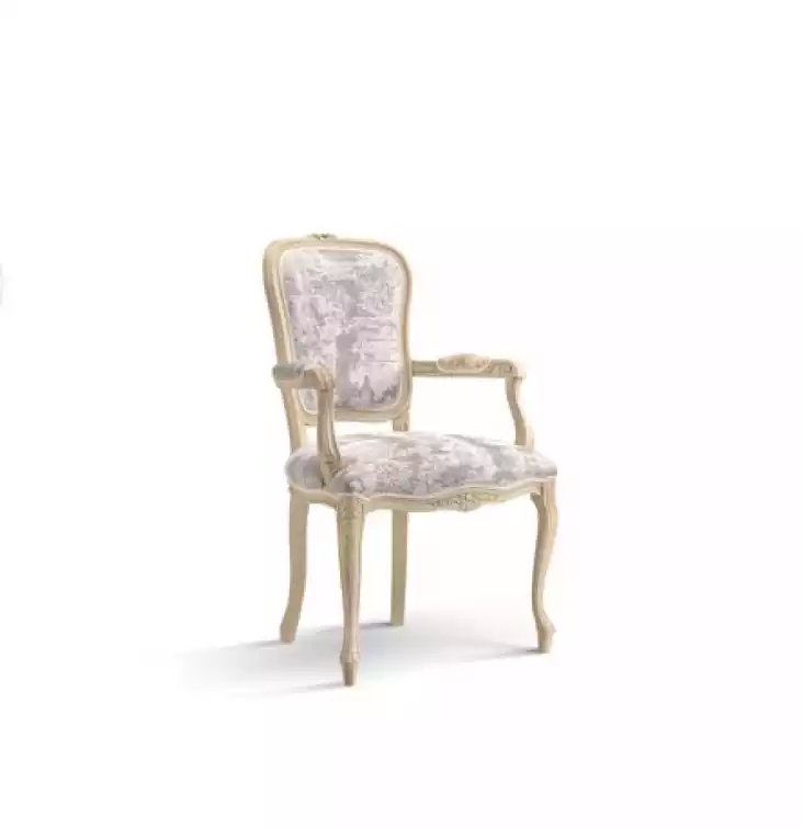Polsterstuhl mit Armlehne Luxus Stuhl Wohnzimmer Esszimmer Lehnstuhl