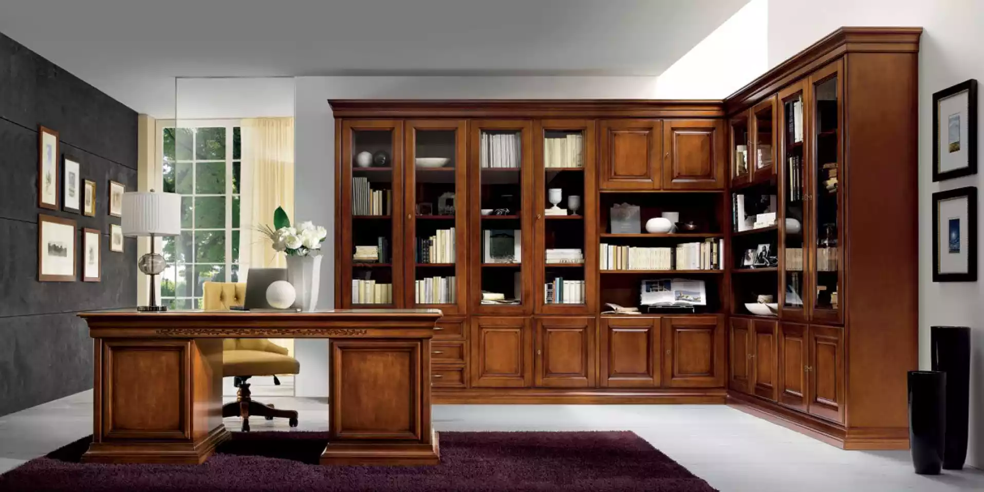 Klassischer Schreibtisch Büromöbel Holzmöbel Braun Tisch Möbel Büro