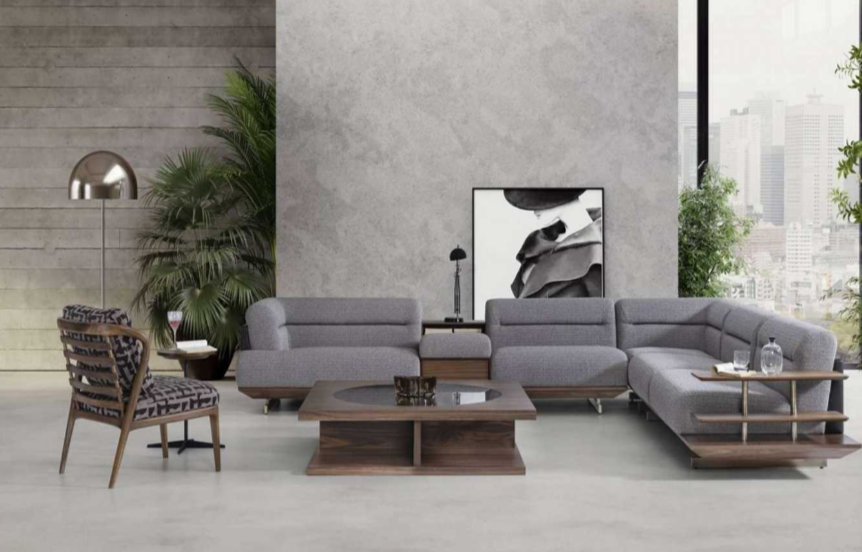 Modernen Wohnzimmer Set Ecksofa L-Form Sessel mit Couchtisch Luxus Designen