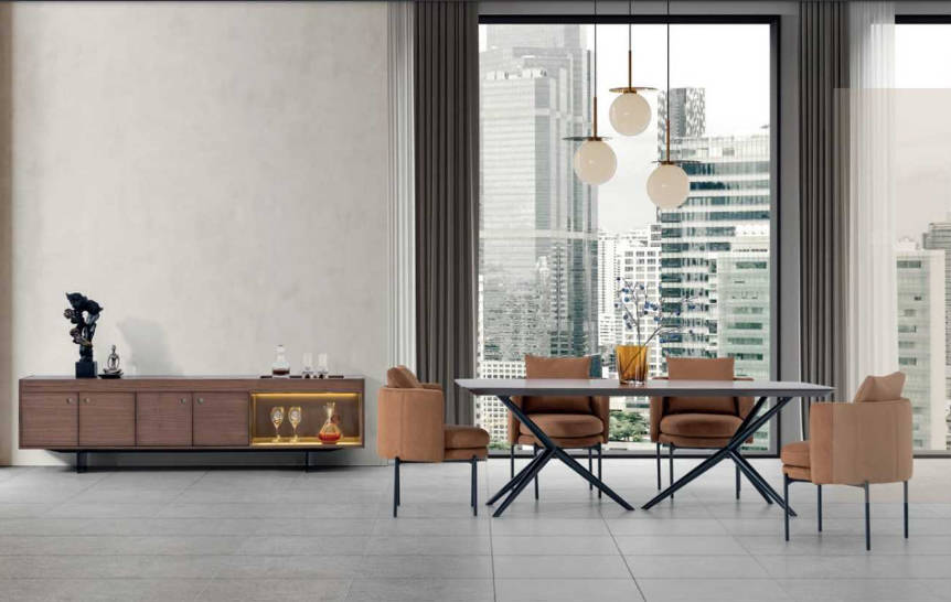 Esszimmer Modernen Set Tisch 4x Stuhle Anrichte Luxus Designer Set