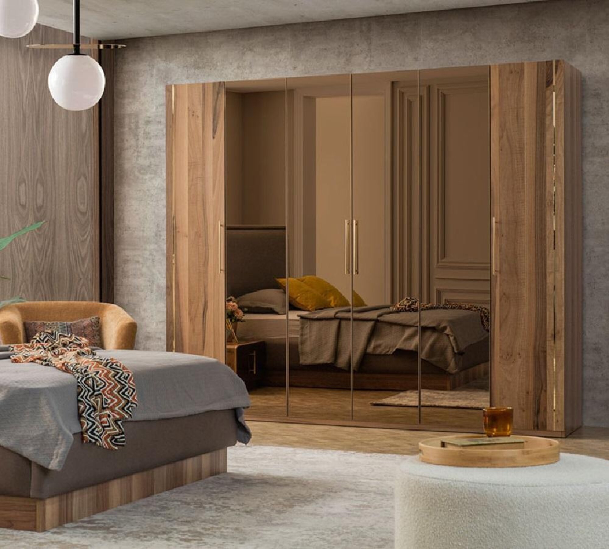 Kleiderschrank Schränke Schrank Design Holz Schlafzimmer Modern Möbel Neu