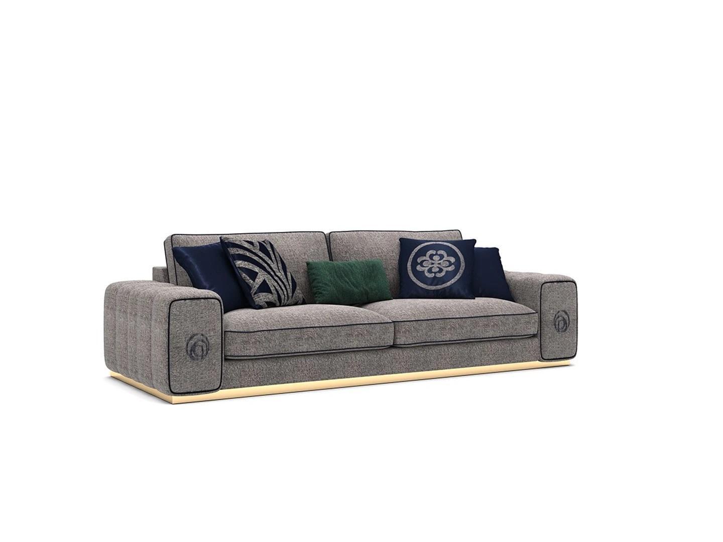 Modern Grau Sofa Couch Luxus Möbel Wohnzimmer Einrichtung Polstermöbel