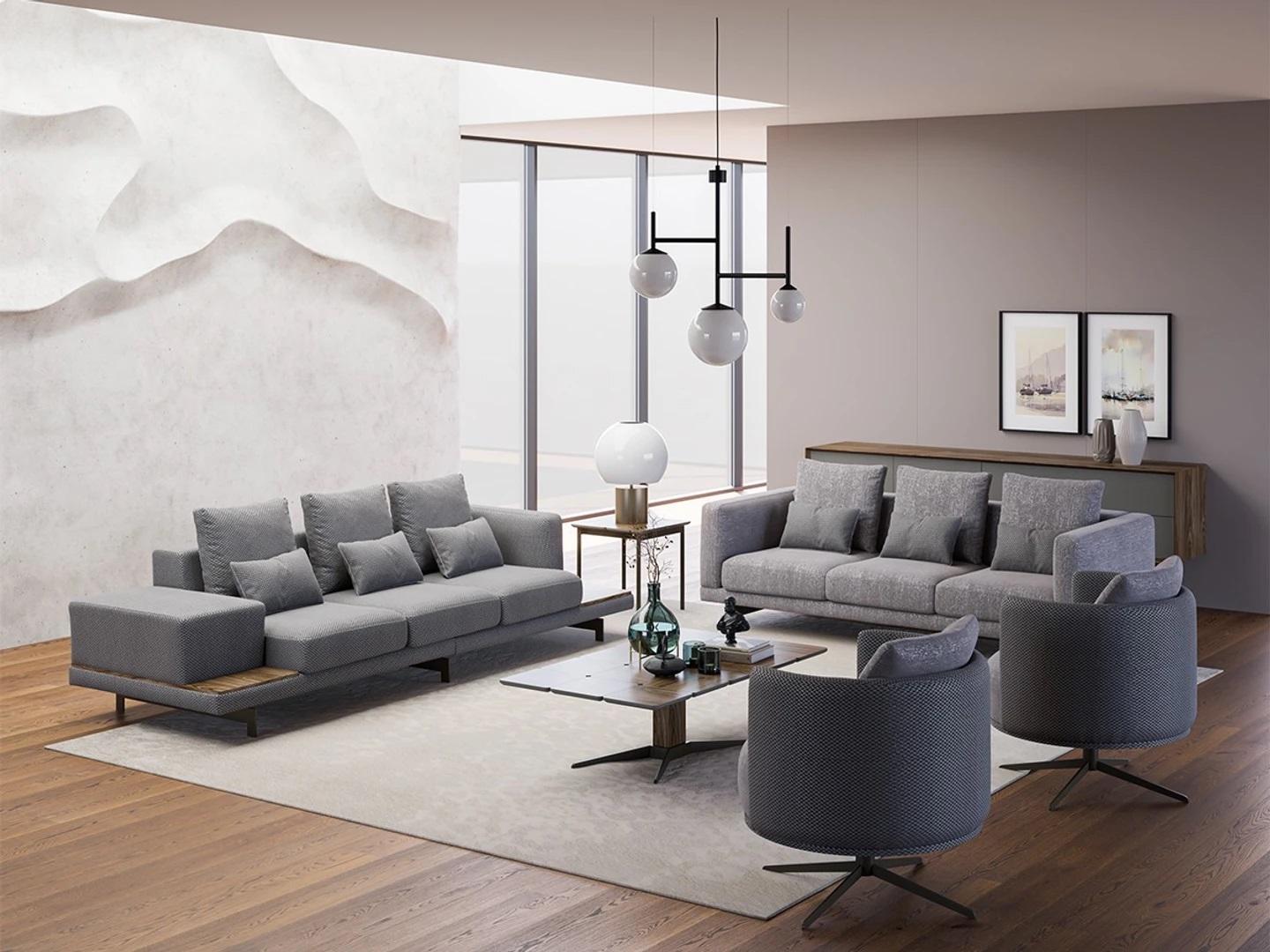 Design Sofagarnitur 2x Sofa Dreisitzer Set Sessel Couch Modern Luxus Neu Polster