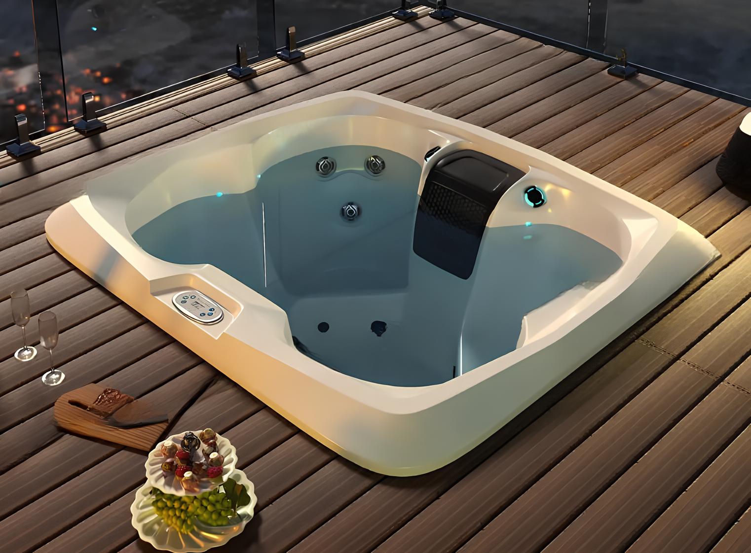 Whirlwanne Whirlpool Außenwhirlpool Outdoor-Spa Massagebad 190x160 cm