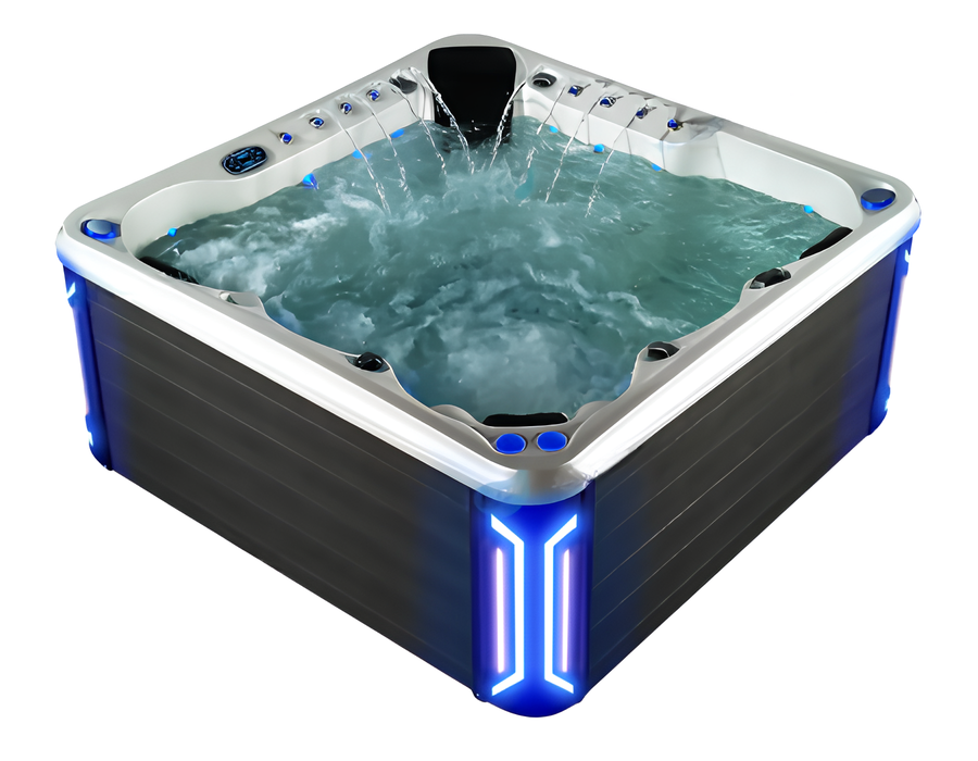 Hydromassagewanne Whirlwanne Whirlpool Massagebad Warmwasserbad 200x200cm