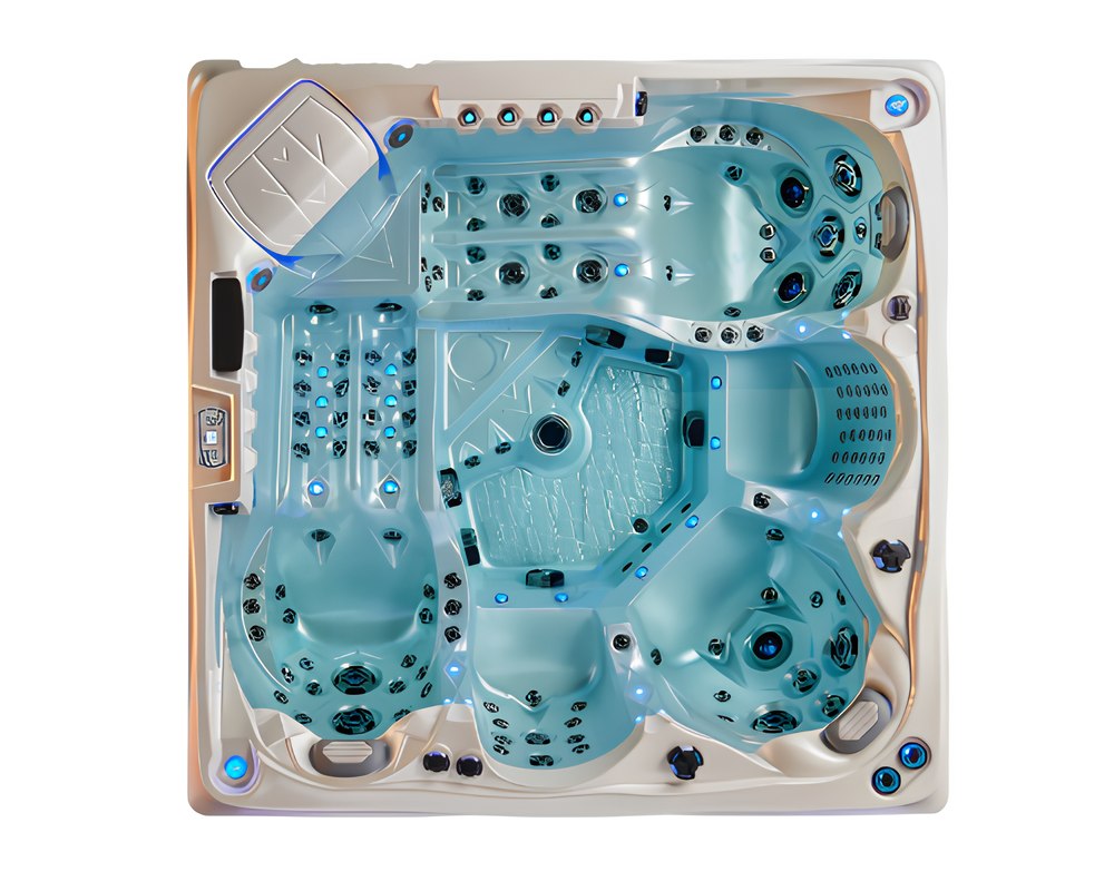 Außenwhirlpool Hydromassagewanne Blubberbad Outdoor-Spa Whirlpool 230x230cm