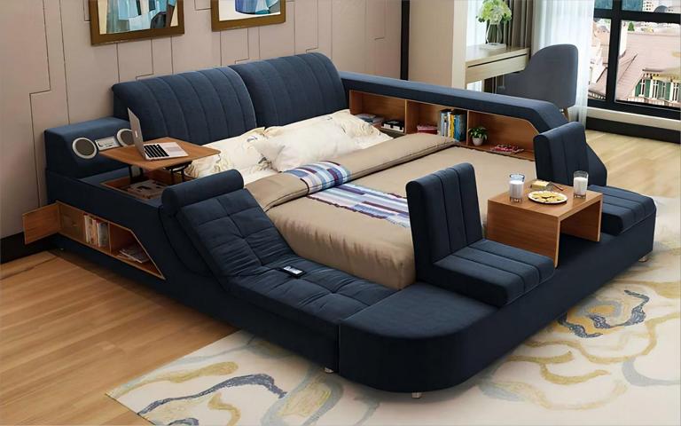 Multifunktionsbett Modernes Komfort Schlafen Design Lounge Bett Polsterbett