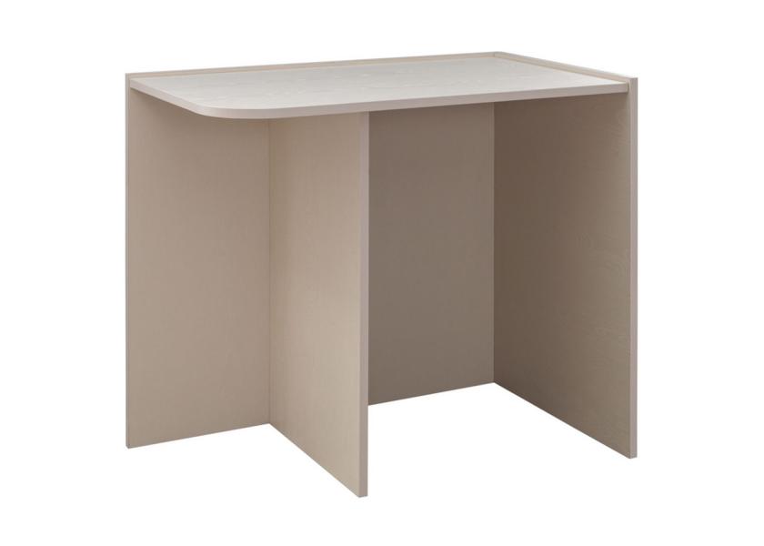 Eleganter beiger Schreibtisch aus Holz für modernes Home Office