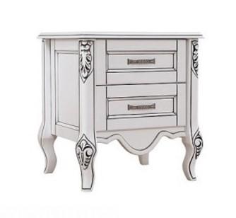 Eleganter weißer Nachttisch aus Holz im modernen Stil