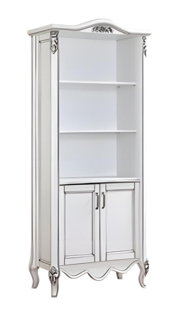 Elegantes weißes Holz Bücherregal im klassischen Stil