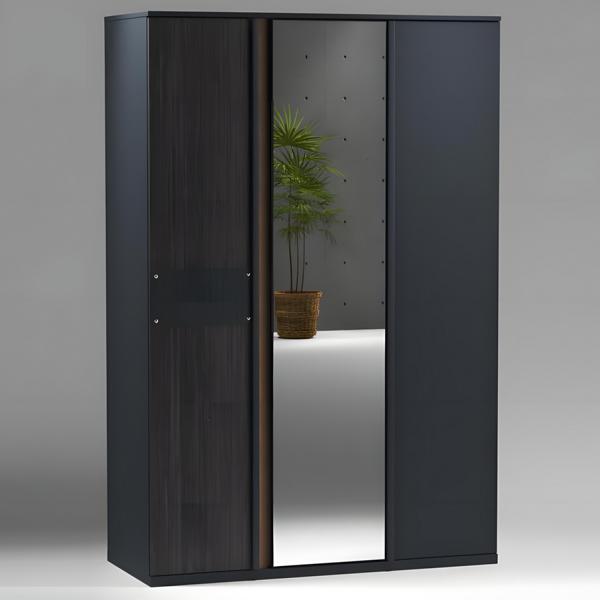 Grauer Holzschrank modern, eleganter Stauraum für Schlafzimmer