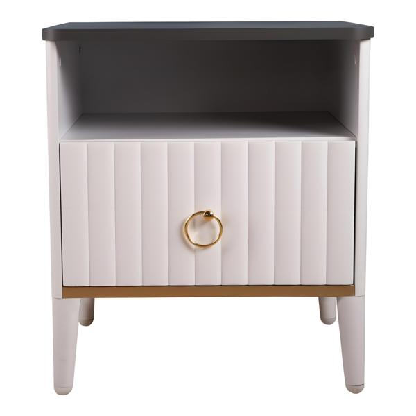 Moderner weißer Nachttisch aus Holz mit Schubladen