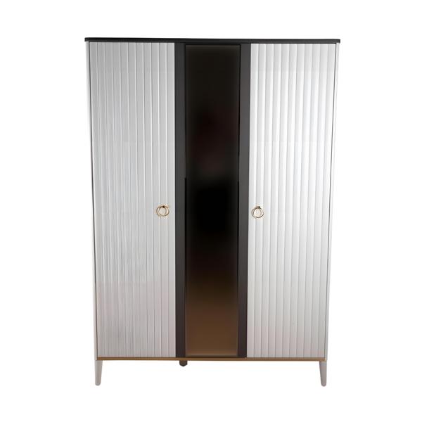 Eleganter weißer Holzschrank modern für Schlafzimmer und Wohnzimmer