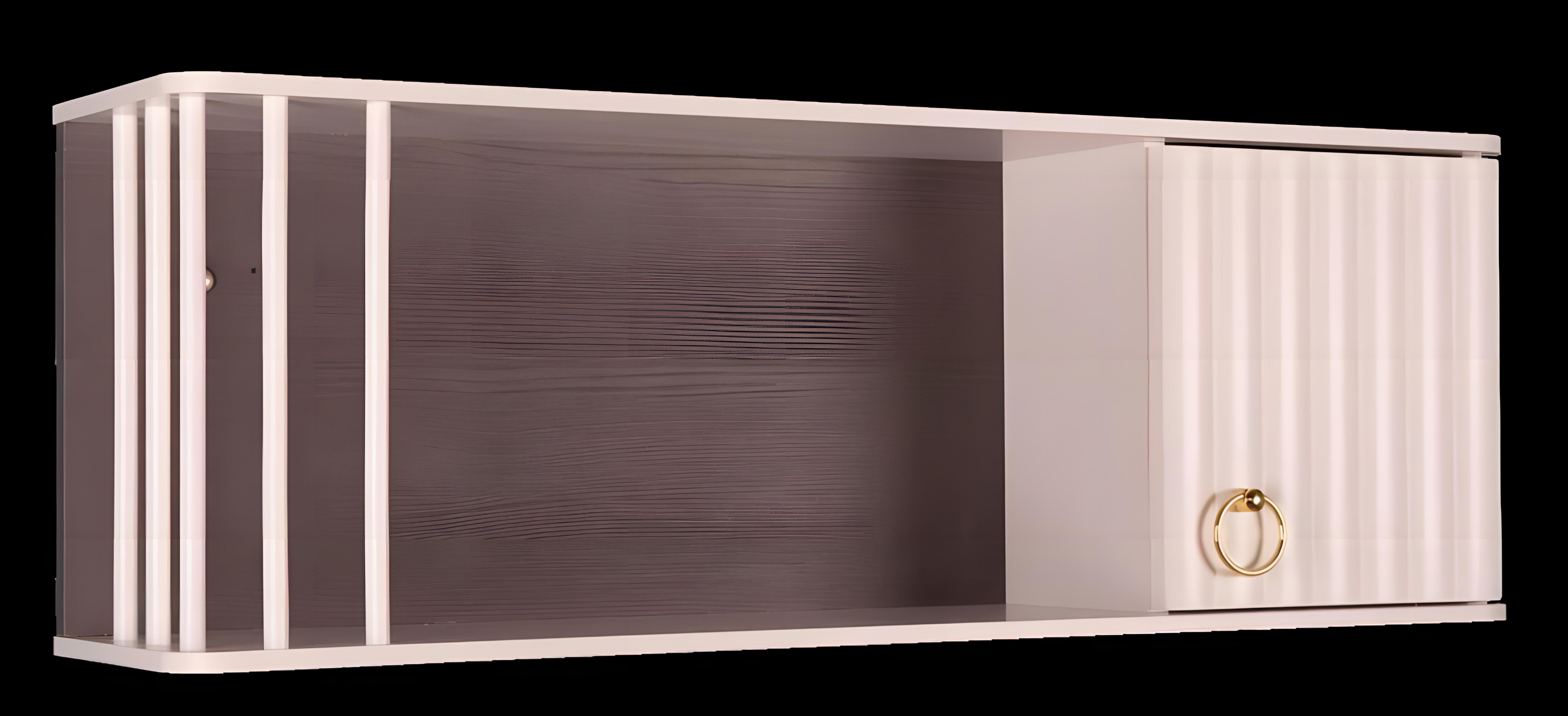 Elegantes weißes Wandmodul aus Holz für modernes Zuhause