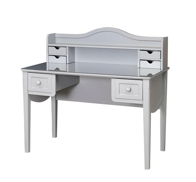 Weiße Holzschreibtisch im minimalistischen Design für Büro