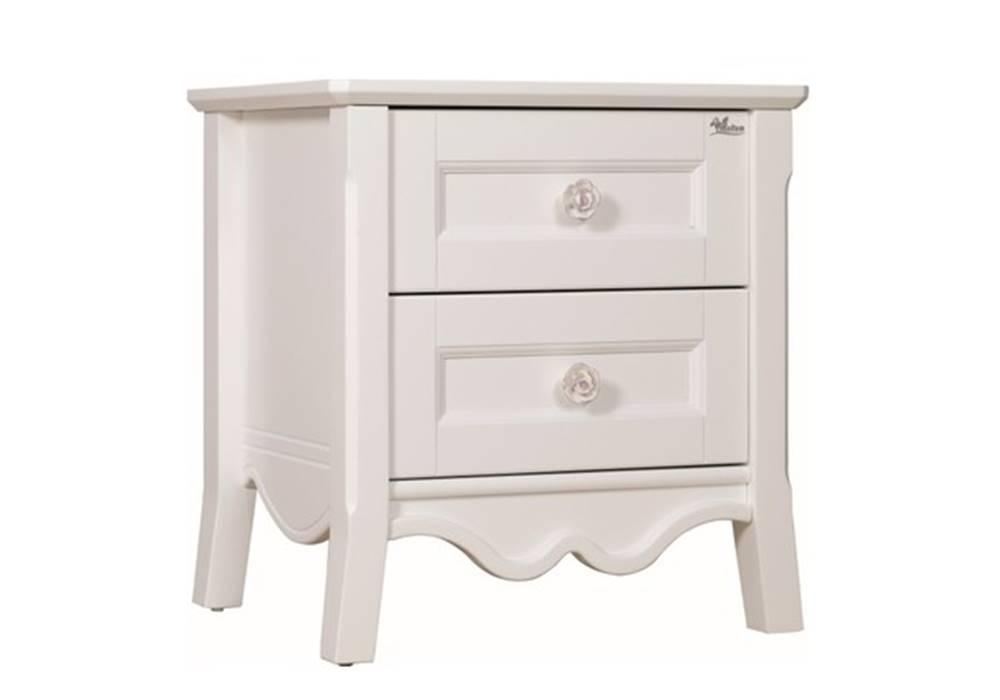 Eleganter weißer Nachttisch aus Holz im modernen Stil