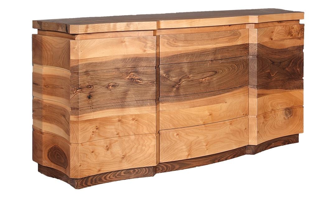 Braune Holz-Konsolentisch modern elegant für Flur Wohnzimmer Büro