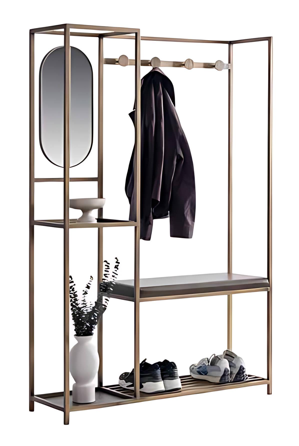 Kleiderständer mit integriertem Spiegel – Garderobeständer