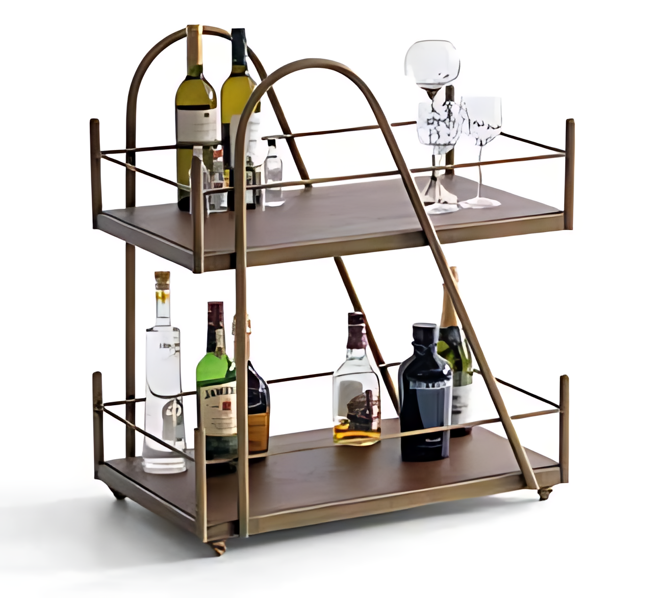 Kompakter Barwagen Ablagen  ideal für Küche und Bar Servierwagen