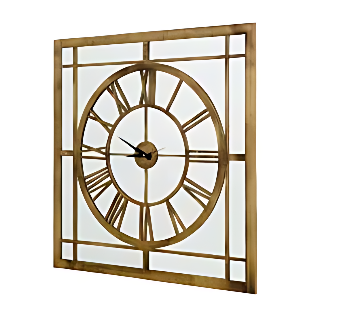 Quadratische Wanduhr im Vintage-Stil mit römischen Ziffern Uhr 100cm