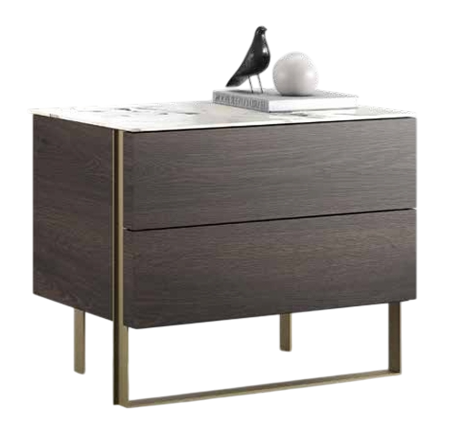 Moderner grauer Nachttisch aus Holz mit stabilem Design