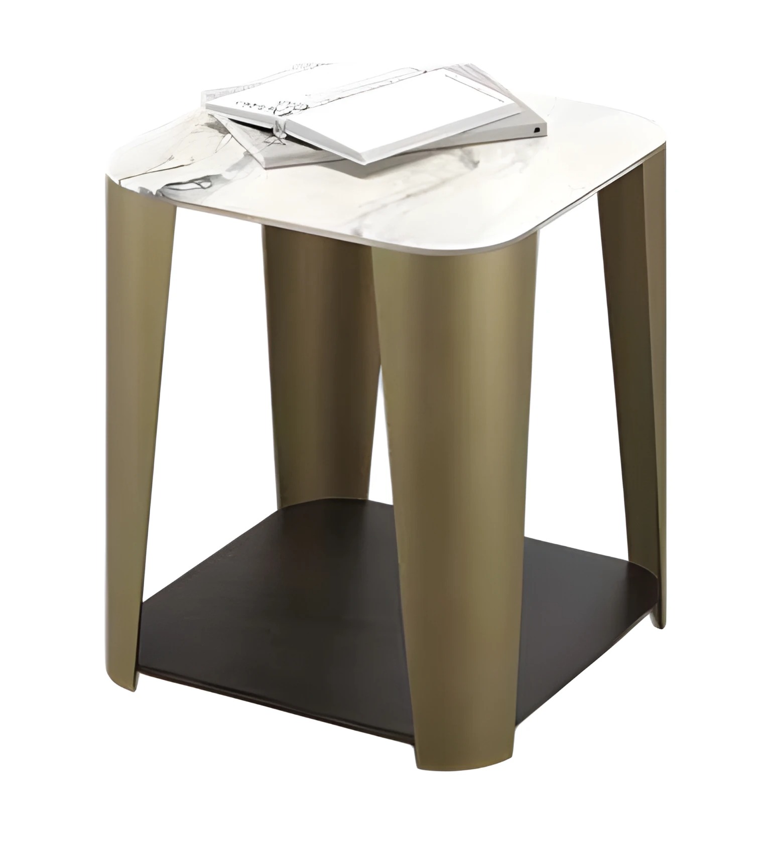 Moderner grauer Beistelltisch aus Metall